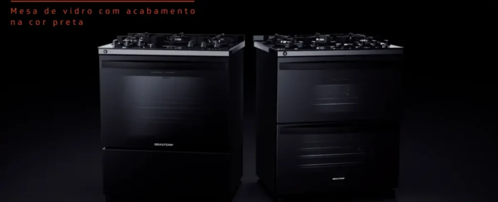 Fogão 5 Bocas de Piso Brastemp Mesa de Vidro